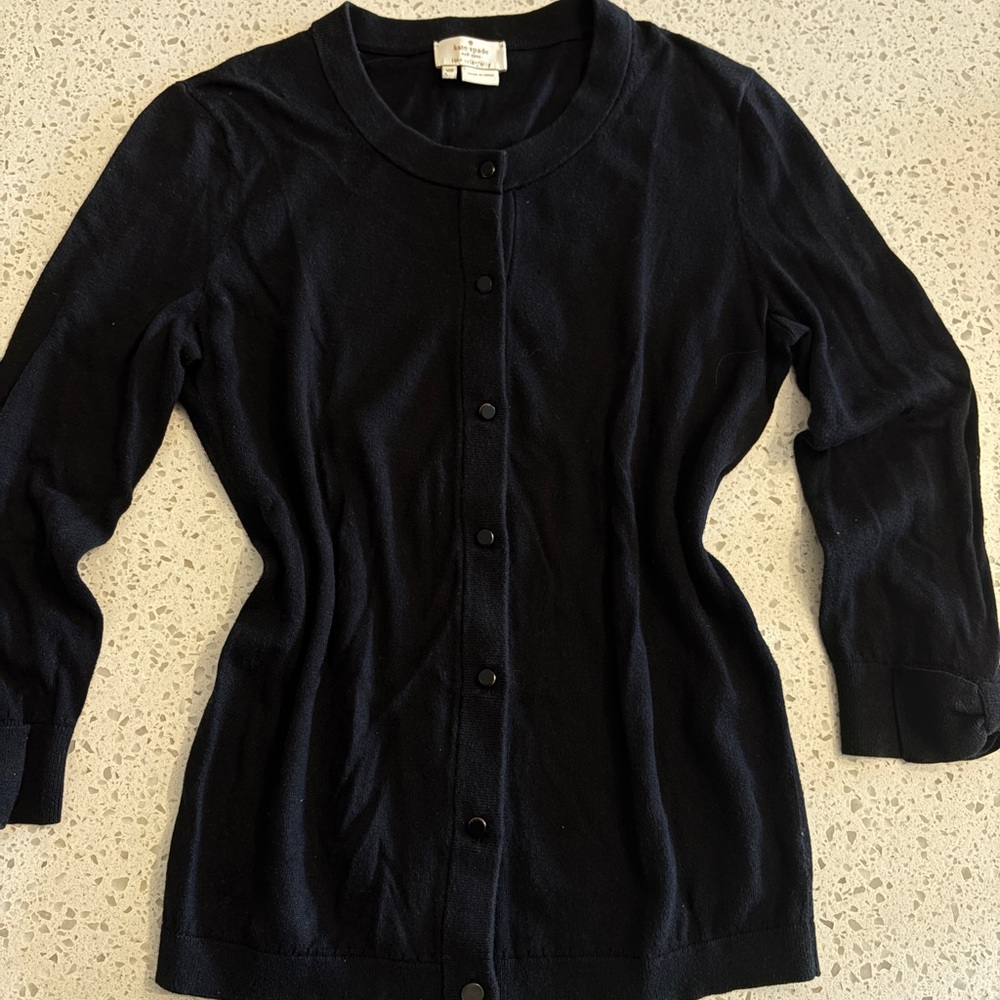 Kate Spade Black Button-Up Cardigan